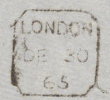 137749 1865 MAIL LONDON TO NEW YORK 1S GREEN (SG90).