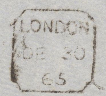 137749 1865 MAIL LONDON TO NEW YORK 1S GREEN (SG90).