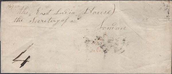 137755 1841 MAIL DUBLIN TO LONDON, POSTED UNPAID AND CHARGED '4'.