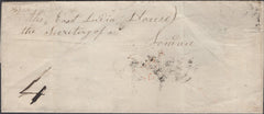 137755 1841 MAIL DUBLIN TO LONDON, POSTED UNPAID AND CHARGED '4'.