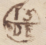 137761 1779 MAIL BUNGAY, SUFFOLK TO COGNAC, FRANCE WITH 'BUNGAY' HAND STAMP (SK61).
