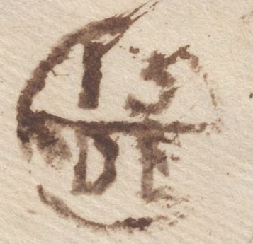 137761 1779 MAIL BUNGAY, SUFFOLK TO COGNAC, FRANCE WITH 'BUNGAY' HAND STAMP (SK61).