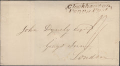 137771 1838 MAIL CLECKHEATON, WEST YORKS TO LONDON WITH 'Cleckheaton/Penny Post' HAND STAMP (YK690).