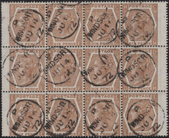 137783 1872 6D DEEP CHESTNUT PL.11 (SG122a) VERY FINE USED BLOCK OF 12.