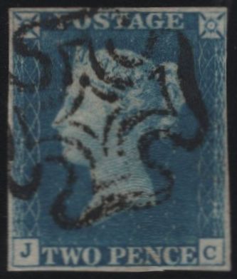 137835 1840 2D BLUE PL.1 (SG5)(JC) FINE USED.