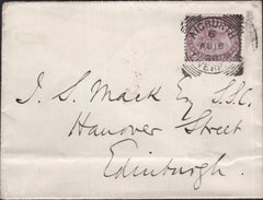 137862 'AIGBURTH/LIVERPOOL' SQUARED CIRCLE CANCELLATIONS 1888-1910 (2 ITEMS).