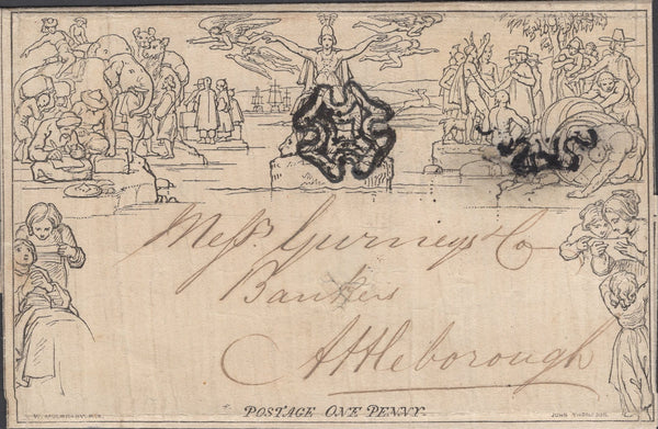 137868 1841 1D MULREADY WRAPPER 'OAKES, BEVAN AND COMPANY' MULREADY ADVERT (MA308a).