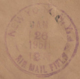 137870 1951 LARGE PART NEWSPAPER WRAPPER AIR MAIL MORPETH TO NEW YORK WITH 2/6 YELLOW-GREEN (SG476b).