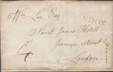 137885 1792 MAIL BRANDON, SUFFOLK TO LONDON WITH 'BRANDON' HAND STAMP (SK43).