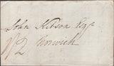 137889 1830 MAIL HOCKWOLD HALL, NORFOLK TO NORWICH WITH 'BRANDON' HAND STAMP (SK51).