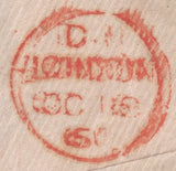 137898 1861 MAIL RAMSGATE TO CALCUTTA, INDIA WITH ATTRACTIVE THREE COLOUR FRANKING.