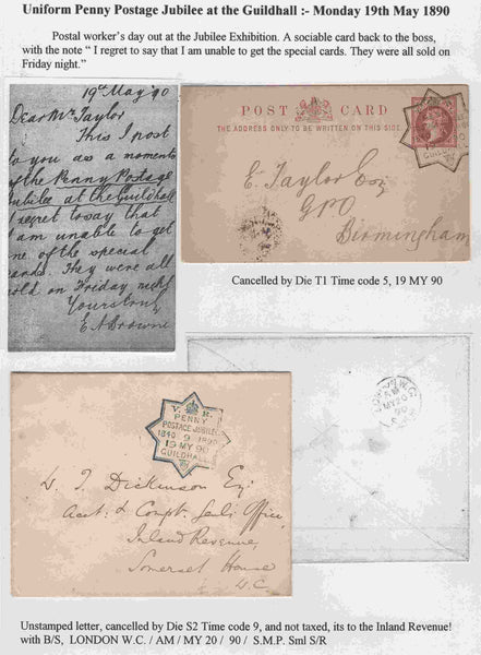 137900 1890 PENNY POSTAGE JUBILEE, COLLECTION OF POSTAL STATIONERY AND ENVELOPES USED AT THE GUILDHALL (25 ITEMS).