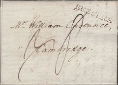 137904 1799 MAIL BECCLES, SUFFOLK TO CAMBRIDGE WITH 'BECCLES' HAND STAMP (SK15).