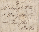 137922 1778 MAIL DEVIZES TO TWYFORD WITH 'DEVI/ZES' HAND STAMP (WL217).