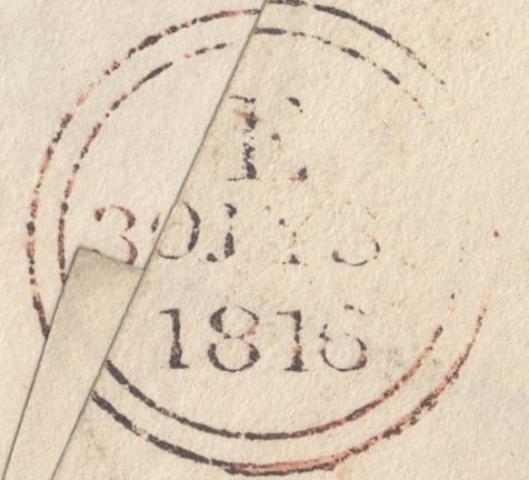 137924 1816 MAIL MALMESBURY TO LONDON WTH 'MALMSBURY' HAND STAMP (WL378).