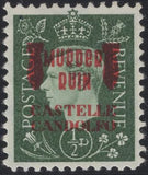 137943 1944 ½D GERMAN PROPAGANDA FORGERY WITH 'MURDER/RUIN/CASTELLE/CANDOLFO' OVERPRINT IN RED.