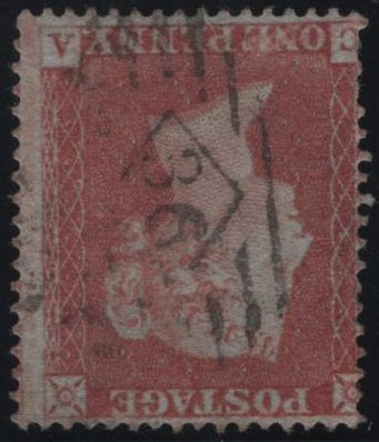 137957 1854 DIE 1 1D PL.176 WMK INVERTED (SG17Wi)(CA STATE TWO OR THREE), GOOD USED.