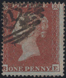 137983 1854 DIE 1 1D PL.197 (SG17)(BE CONSTANT VARIETY 'HORIZONTAL MARK FOOT OF B SQUARE') GOOD USED.