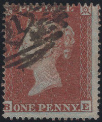 137983 1854 DIE 1 1D PL.197 (SG17)(BE CONSTANT VARIETY 'HORIZONTAL MARK FOOT OF B SQUARE') GOOD USED.