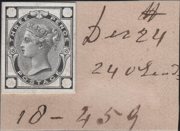 137993 1874 3D PL.18 (SG143) DE LA RUE STRIKING BOOK PROOF.