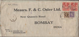 138009 1945 AIRMAIL BIRMINGHAM TO BOMBAY WITH 5S RED (SG477) X 2.