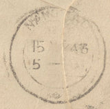 138012 1943 AIRMAIL FROM THE UK TO INDIA WITH 5S RED (SG477).