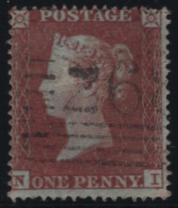 138015 1854 DIE 1 1D PL.200 (SG17)(NI) GOOD USED.