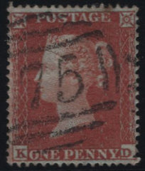 138028 1854 DIE 1 1D PL.197 (SG17)(KD) GOOD TO FINE USED.