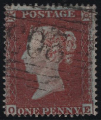 138030 1854 DIE 1 1D PL.197 (SG17)(OE) GOOD TO FINE USED.
