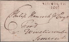 138037 1808 AND 1819 MAIL FROM SIDMOUTH WITH 'SIDMOUTH/166' (DN1237) AND 'SIDMOUTH/188' (DN1240) MILEAGE MARKS RESPECTIVELY.