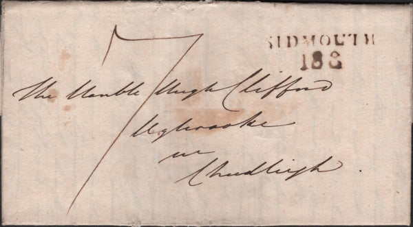 138037 1808 AND 1819 MAIL FROM SIDMOUTH WITH 'SIDMOUTH/166' (DN1237) AND 'SIDMOUTH/188' (DN1240) MILEAGE MARKS RESPECTIVELY.