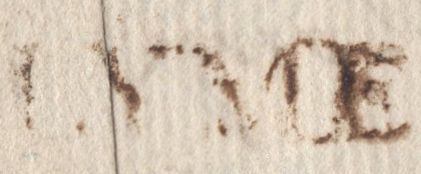 138038 1781 MAIL LYME, DORSET TO BLANDFORD WITH 'LYME' HAND STAMP (DT304).