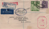 138045 1944 REGISTERED AIRMAIL LONDON TO CANADA WITH KGV1 2/6 YELLOW-GREEN (SG476b).