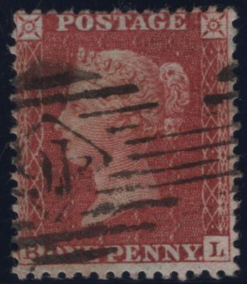 138064 1855 DIE 2 1D PL.7 S.C.16 (SG21)(BL) GOOD USED.