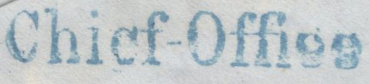 138068 1851 MAIL USED IN LONDON WITH 1D PL.106 (SG8) AND 'Chief-Office' RECEIVERS HAND STAMP IN BLUE (L514/CHIEF19b).