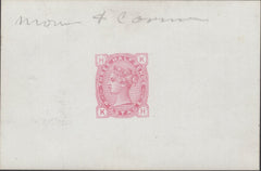 138089 1880 1½D PROVISIONAL ISSUE (SG167) DE LA RUE DIE PROOF UNISSUED DESIGN IN CARMINE.