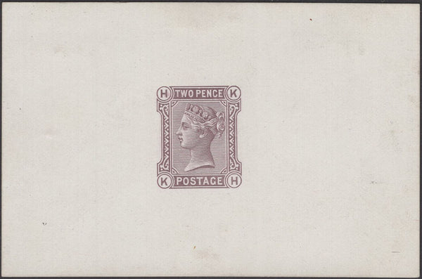 138090 1880 2D PROVISIONAL ISSUE (SG168) DE LA RUE DIE PROOF UNISSUED DESIGN IN PURPLE-BROWN.