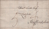 138093 1781 MAIL TWICKENHAM TO LICHFIELD WITH 'ISLE/WORTH' HAND STAMP, UNRECORDED IN COUNTY CATALOGUE.