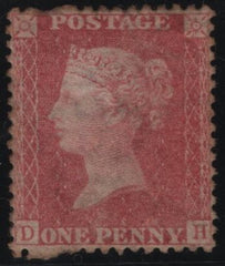 138095 1857 DIE 2 1D PL.52 (SG40) UNUSED WITH CONSTANT VARIETY AND BROKEN PERF VARIETY.
