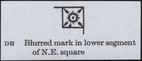 138095 1857 DIE 2 1D PL.52 (SG40) UNUSED WITH CONSTANT VARIETY AND BROKEN PERF VARIETY.