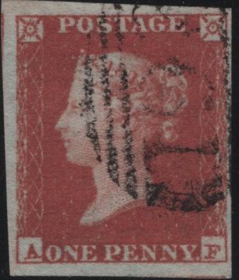 138101 1849 1D PL.98 (SG8)(AF) FINE USED, MISSING IMPRIMATUR LETTERING.
