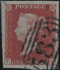 138111 1849 1D PL.98 (SG8)(TF) GOOD USED.