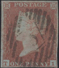138113 1849 1D PL.98 (SG8)(TI) GOOD TO FINE USED.
