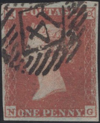 138114 1849 1D PL.98 (SG8)(NG) FINE USED.