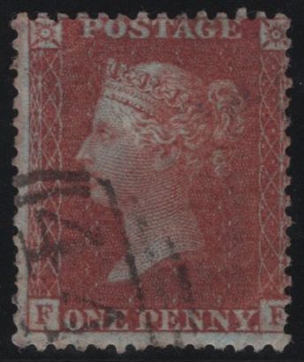 138118 1855 DIE 2 1D PL.25 (SG29)(FF) GOOD USED.