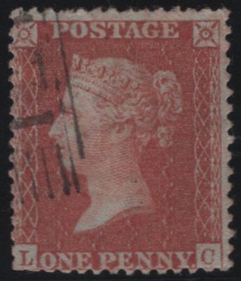 138119 1855 DIE 2 1D PL.25 (SG29)(LC) USED.