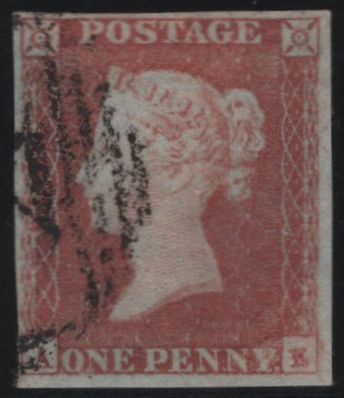 138129 1849 1D PL.98 (SG8)(AE) GOOD USED, MISSING IMPRIMATUR LETTERING.