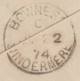 138133 1874 MAIL WINDERMERE, WESTMORLAND TO NEW YORK WITH 3D ROSE PL.14 (SG143).