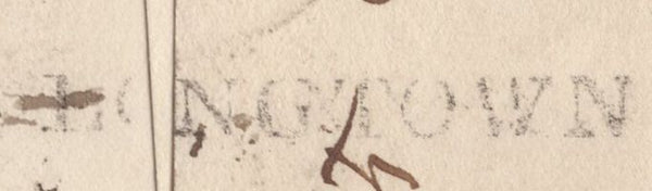 138148 1830 MAIL LONGTOWN, CUMBERLAND TO HAMILTON WITH 'LONGTOWN' HAND STAMP (CU332).