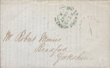 138160 1847 MAIL CARLISLE TO BRADFORD, YORKS WITH 'CARLISLE/1/PAID' UNIFORM PENNY POST HAND STAMP (CU185).
